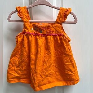 B.T.C. Kids 12M Orange & Pink Butterfly Kisses Girls Tank Top Blouse Top